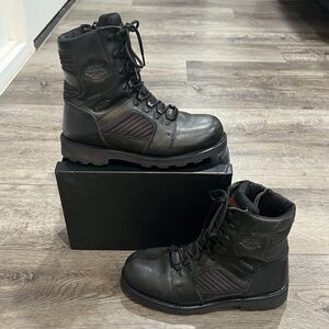 Harley Davidson Leather Waterproof Motorcycle Boots Black FXRG5 FXRG-5 Mens 11.5